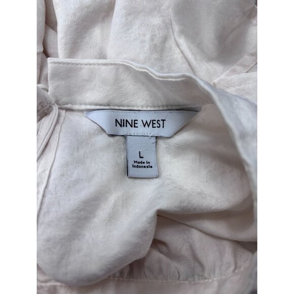 Nine West Womens White Cream Flutter Sleeve Blouse Keyhole Back Lightweight Size - Picture 4 of 9